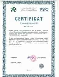 Certificat de acreditare a programului de studii superioare de master Management în sănătate publică, 12 aprilie 2022 (valabil pe o perioadă de 5 ani)